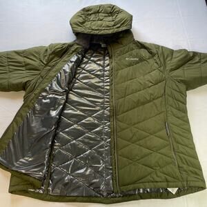 Columbia Womens Heavenly Omni Heat Insulated Hooded Puffer Jacket size 3XL